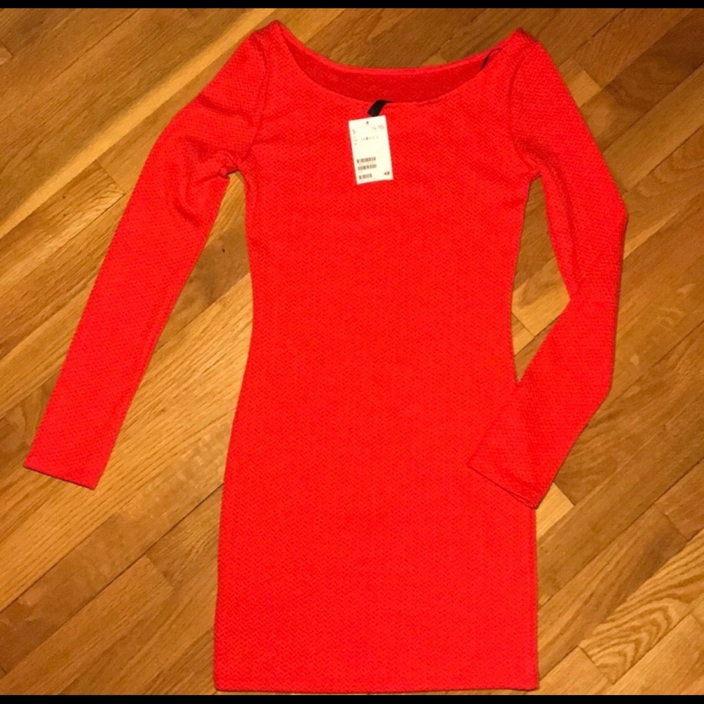 Orange long sleeved dress